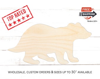 Badger Wood Cutout: Unfinished Baltic Birch Shape, Craft Blank