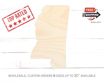 Unfinished Wood Mississippi State Shape: DIY Craft Blank