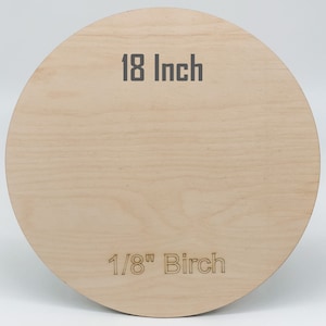 18" Birch Plywood Circle: 1/8" Unfinished Wood Blanks - Crafting