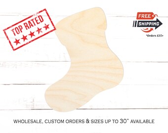 Unfinished Wood Christmas Stocking Cutout: DIY Craft Blank