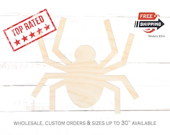 Unfinished Wood Spider Cutout: Halloween Craft Blank