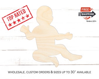 Unfinished Wood Baby Cutout: DIY Craft Blank, Nursery Decor