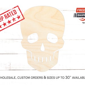 Skull Wood Cutout, Halloween Crafting Blanks, Unfinished Wooden Skull Shape, Shape of Spooky Skull, Halloween Decor, Spooky Skull Cutout