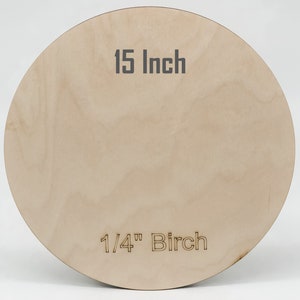Plywood Rounds | Pack of 15&quot; Circles | Round Wooden Blanks | Baltic Birch Plywood 1/4&quot; | Birch Wood Circle | Door Hanger Blanks | Unfinished