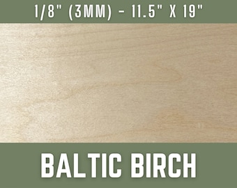 1/8" Baltic Birch Plywood 11.5"x19" | 3mm | Glowforge Wood | CNC Laser Woodworking Supplies | Natural | Unfinished