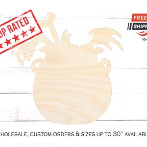 Witches Brew Cauldron Cutout, Halloween Crafting Blanks, Unfinished Wooden Cauldron Shape, Shape of Cauldron Decor, Halloween Wooden Cutout