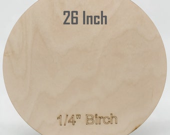 26" Baltic Birch Plywood Rounds: 1/4" Unfinished Wood Circles