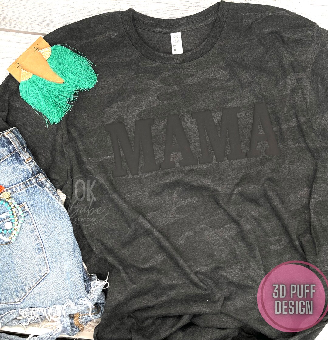 Mama Black Camo Tshirt Women's Shirt Graphic Shirt Etsy