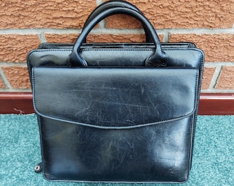 Franklin Covey, Bags, Franklin Covey Black Leather Briefcase Laptop Bag