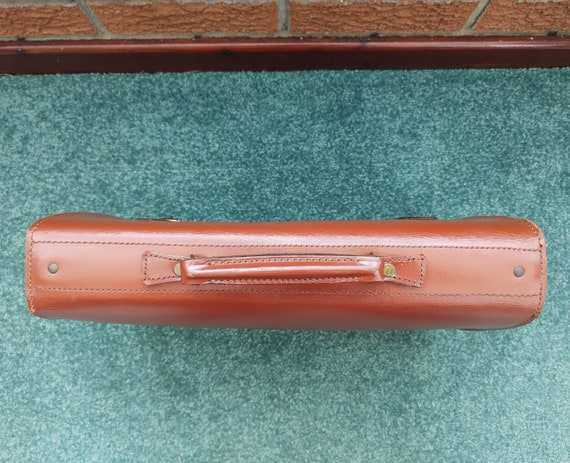 Medium Brown / Chestnut Vintage Leather Briefcase… - image 3