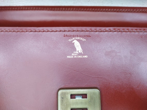 Medium Brown / Chestnut Vintage Leather Briefcase… - image 8
