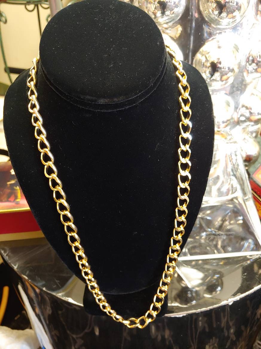 Thick Gold Chain Costume Vintage Necklace Gold Tone Men's Etsy UK