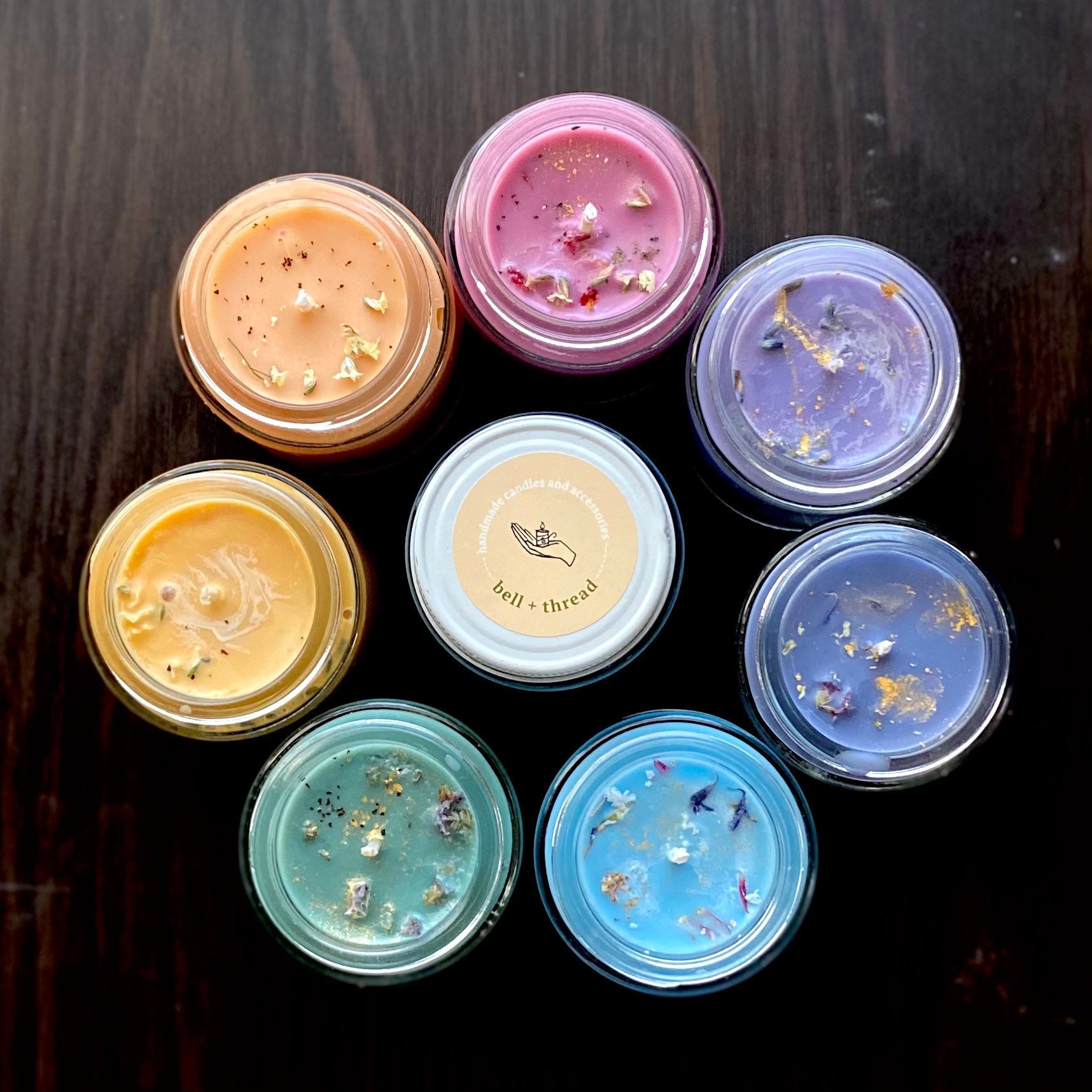 Mini Bougie de Soja | à Fleurs Séchées 3 Oz Botanique