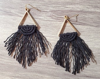 Pendientes Macrame - Macrame Key Chain - Macrame Necklace Charm - Mini Macrame