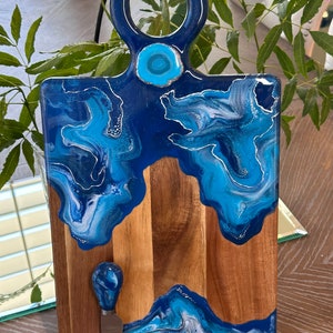 Blue Cheeseboard, Charcuterie Board, w Cheese knife, Navy Blue Cheese board, Ocean Blue Charcuterie Board, Navy Blue Charcuterie Board