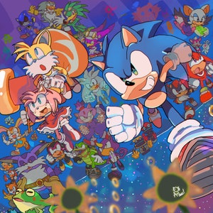 Classic Sonic 25th Anniversary Street Art! 