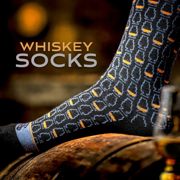 Whiskey Glasses Socks, bourbon gift, Black + Copper, high-quality, scotch tasting glasses great for groomsmen gift. Also in blue and gray.