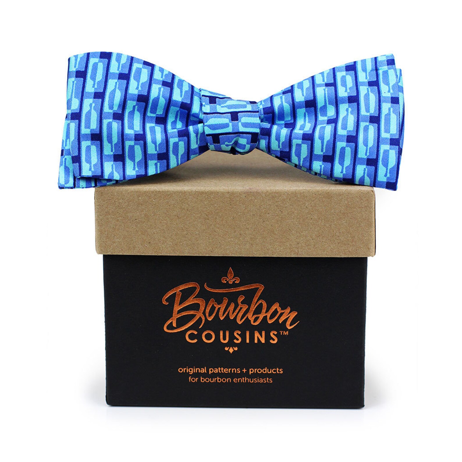Bourbon Row© Bow Tie Navy Aqua Blue Bourbon Gift & Etsy