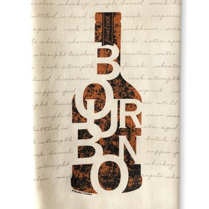 Bourbon Bottle Bar Towel, Kitchen Tea Towel gift for Bourbon Whiskey lovers and bar accessory gift & quality cotton with unique design