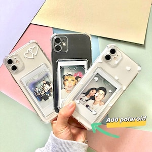 Personalised photo phone case with hearts or plain - kpop | love instax mini prints wallet iPhone samsung letterbox photo card valentines