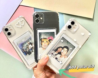 Personalised photo phone case with hearts or plain - kpop | love instax mini prints wallet iPhone samsung letterbox photo card valentines