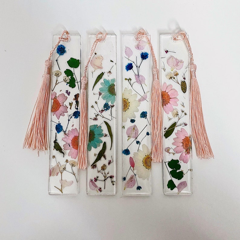 Personalised Custom Clear Resin Bookmark With Pressed Flowers Etsy UK