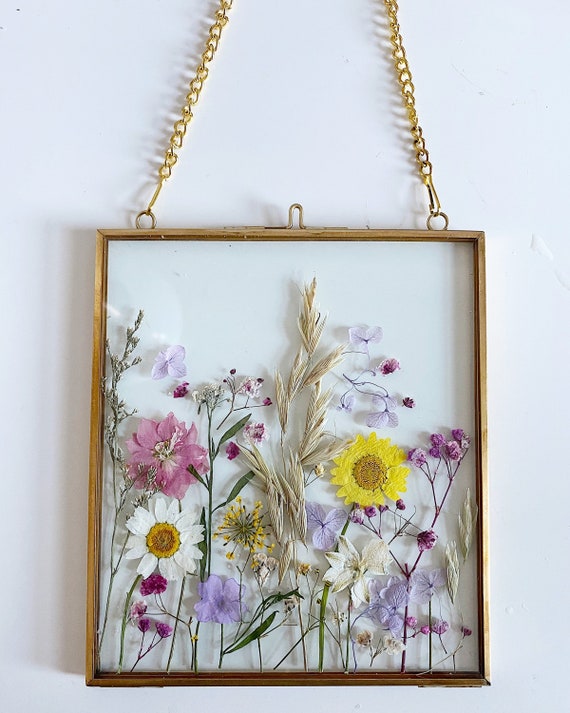 Personalised Botanical Dried Pressed Flower Frame Wall Hanging