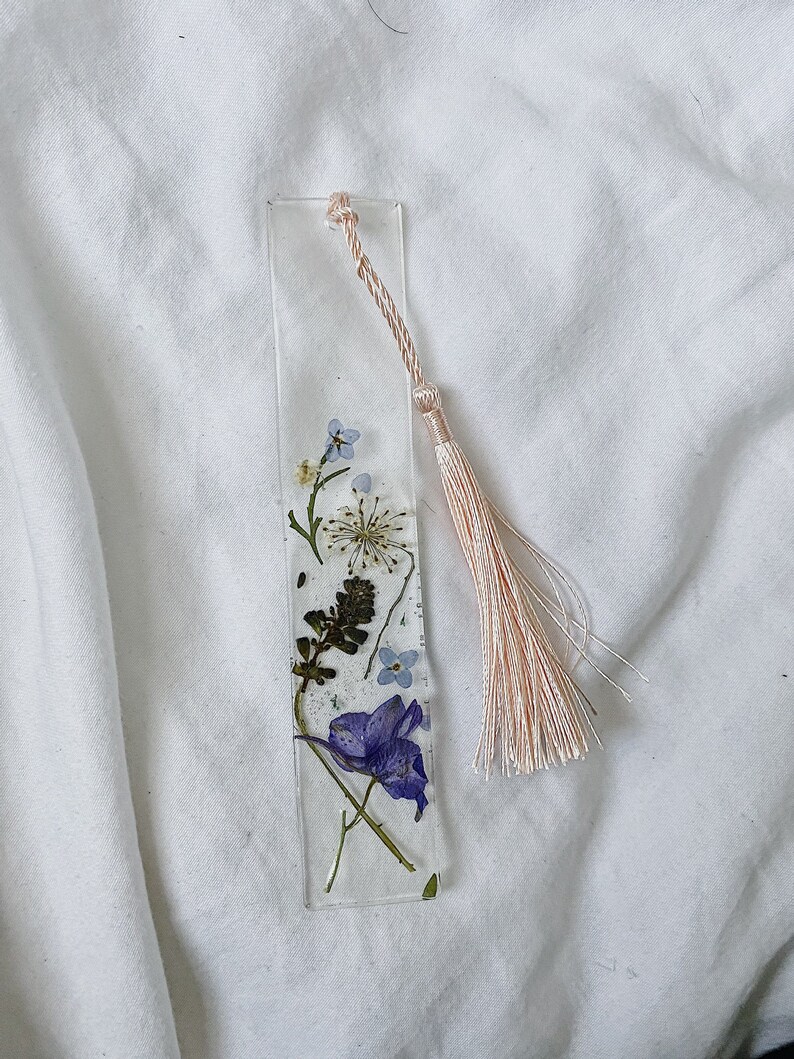 Personalised Custom Clear Resin Bookmark With Pressed Flowers Etsy UK