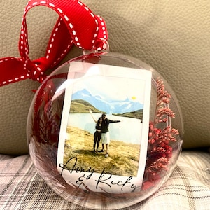 Adorno navideño con forma de tarjeta fotográfica Polaroid personalizada, adorno navideño, relleno para medias de árbol de Navidad