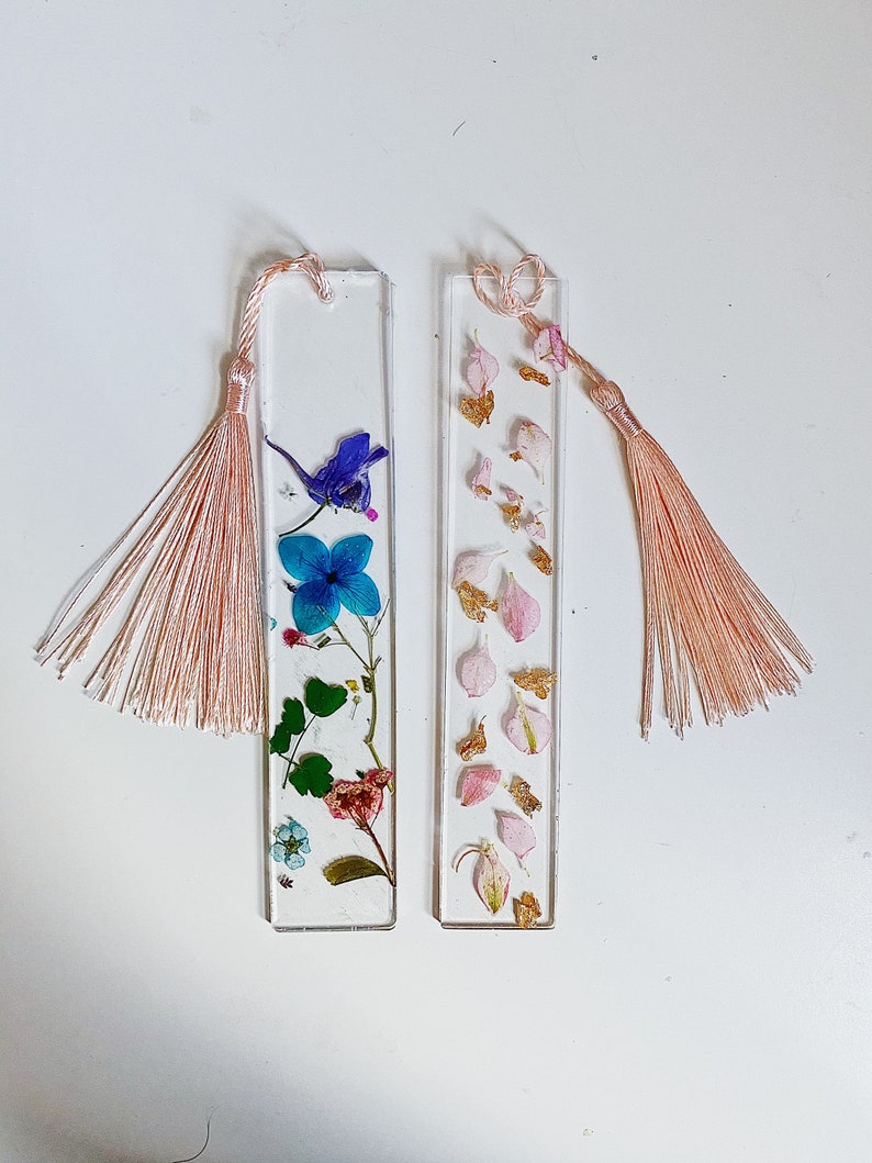 Personalised Custom Clear Resin Bookmark With Pressed Flowers Etsy UK