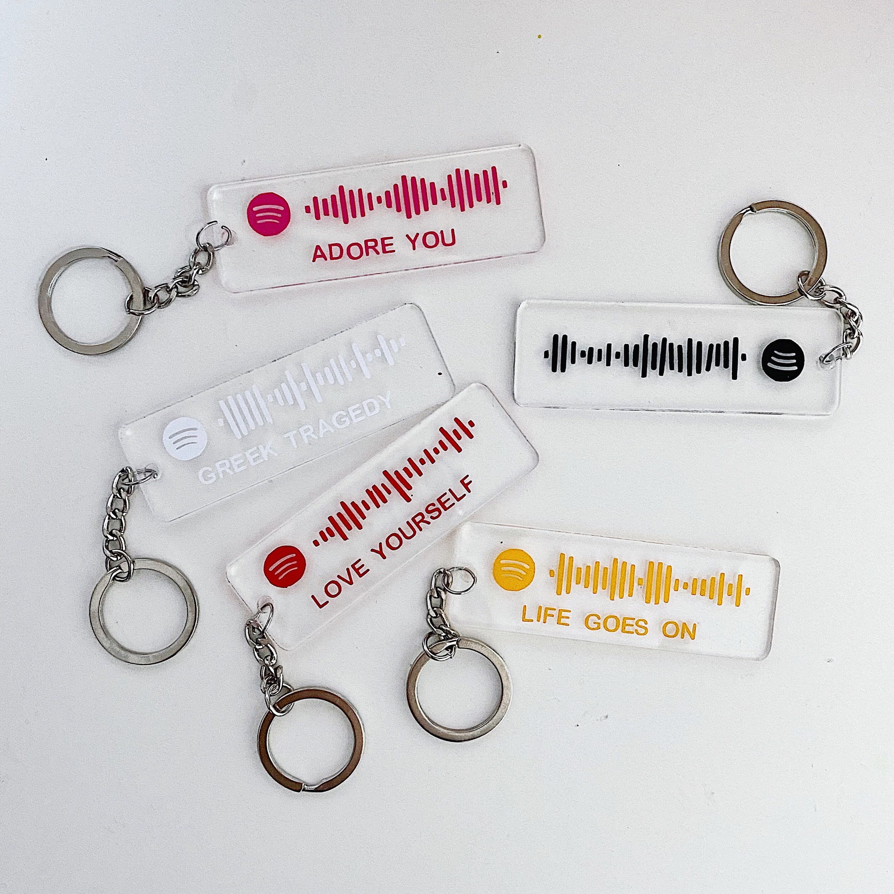 Personalised Custom Spotify Keychain Keyring Scannable Song Etsy UK