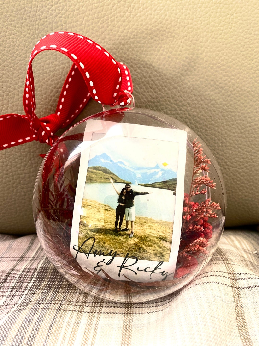Personalised Polaroid Photo Card Bauble Christmas Bauble Decoration ...