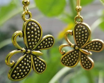 Golden Butterfly Charm Earrings