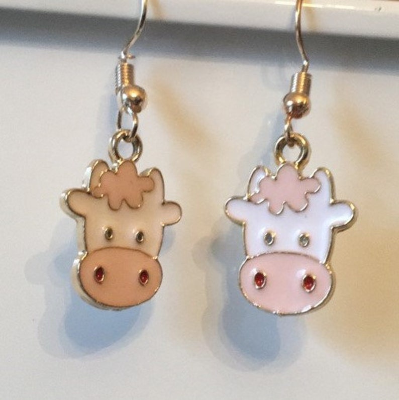 Pink cow earrings Strawberry Cow Earring