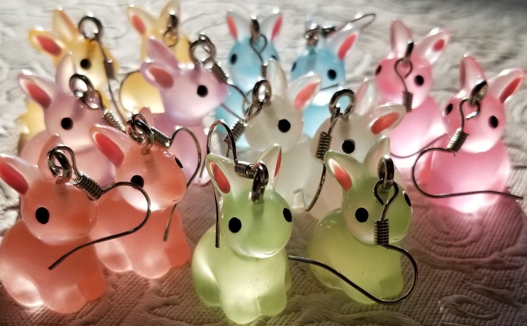 Translucent Bunny Rabbit Dangle Earrings! - Etsy