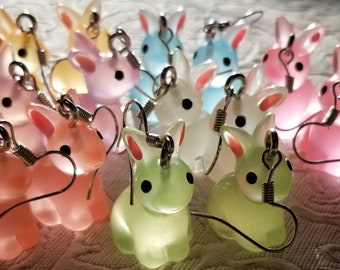 Translucent Bunny Rabbit Dangle Earrings!