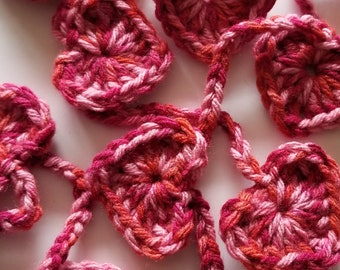 CROCHET PATTERN: Hearts Garland