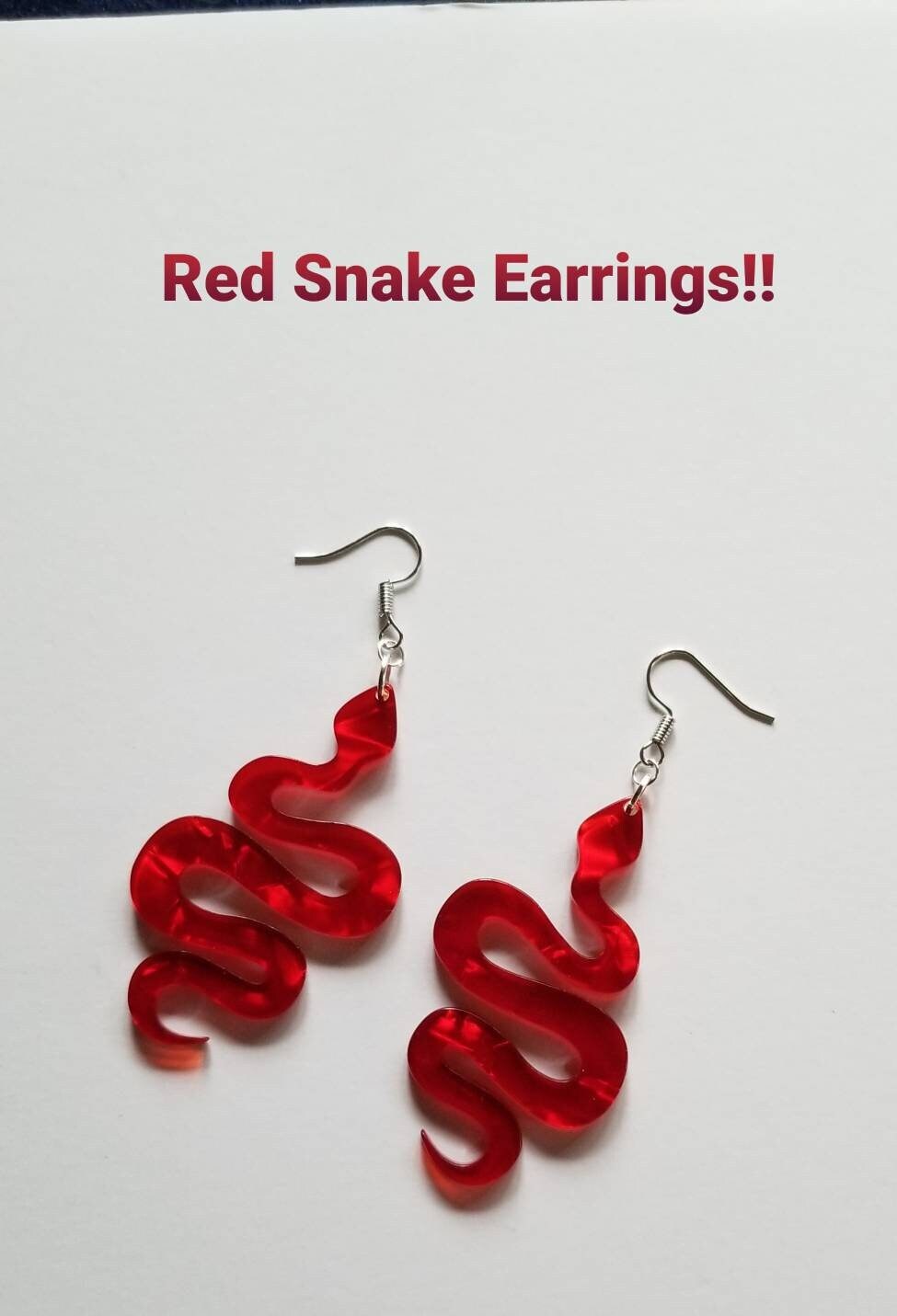 Red snake earrings deals