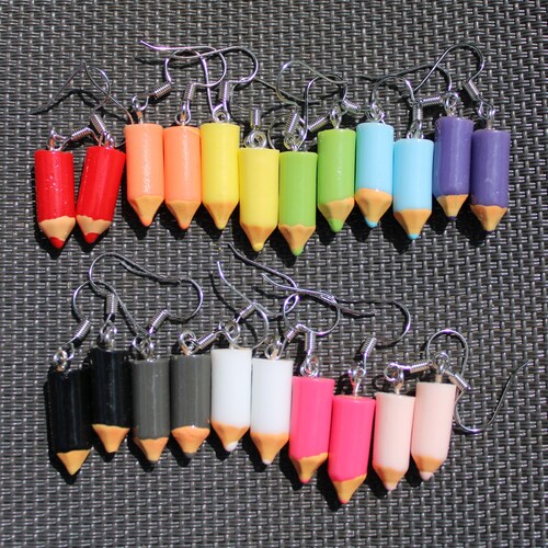 CRAYON BOX Earrings / Hypoallergenic Titanium Studs / Teacher Etsy