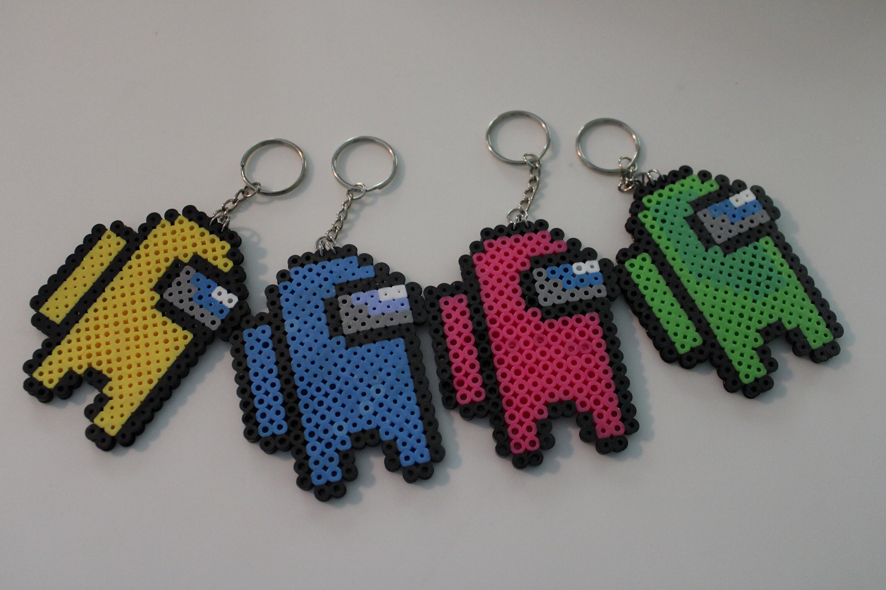Among Us Inspired Keychains Melty bead keychains Etsy