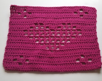 CROCHET PATTERN: February Filet Crochet Heart