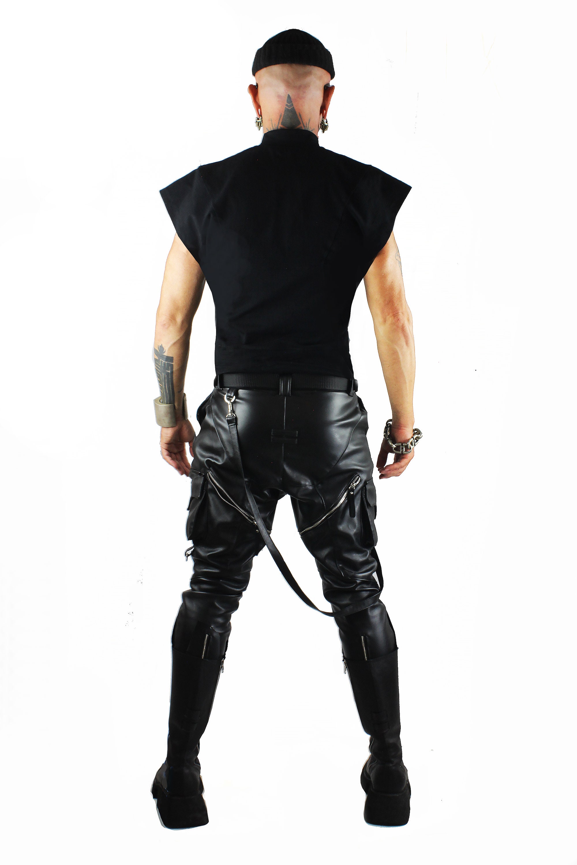 Handmade Leather Drop Crotch Pants: Military Goth Tech Wear - Etsy