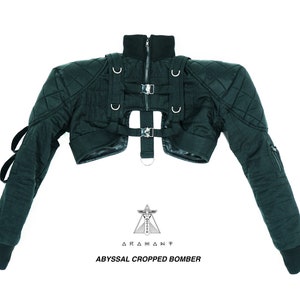 Cropped Jacket - Short Jacket - Shoulder pads - Tech Wear - Avant Garde - Costume - Festival Wear - Burning man