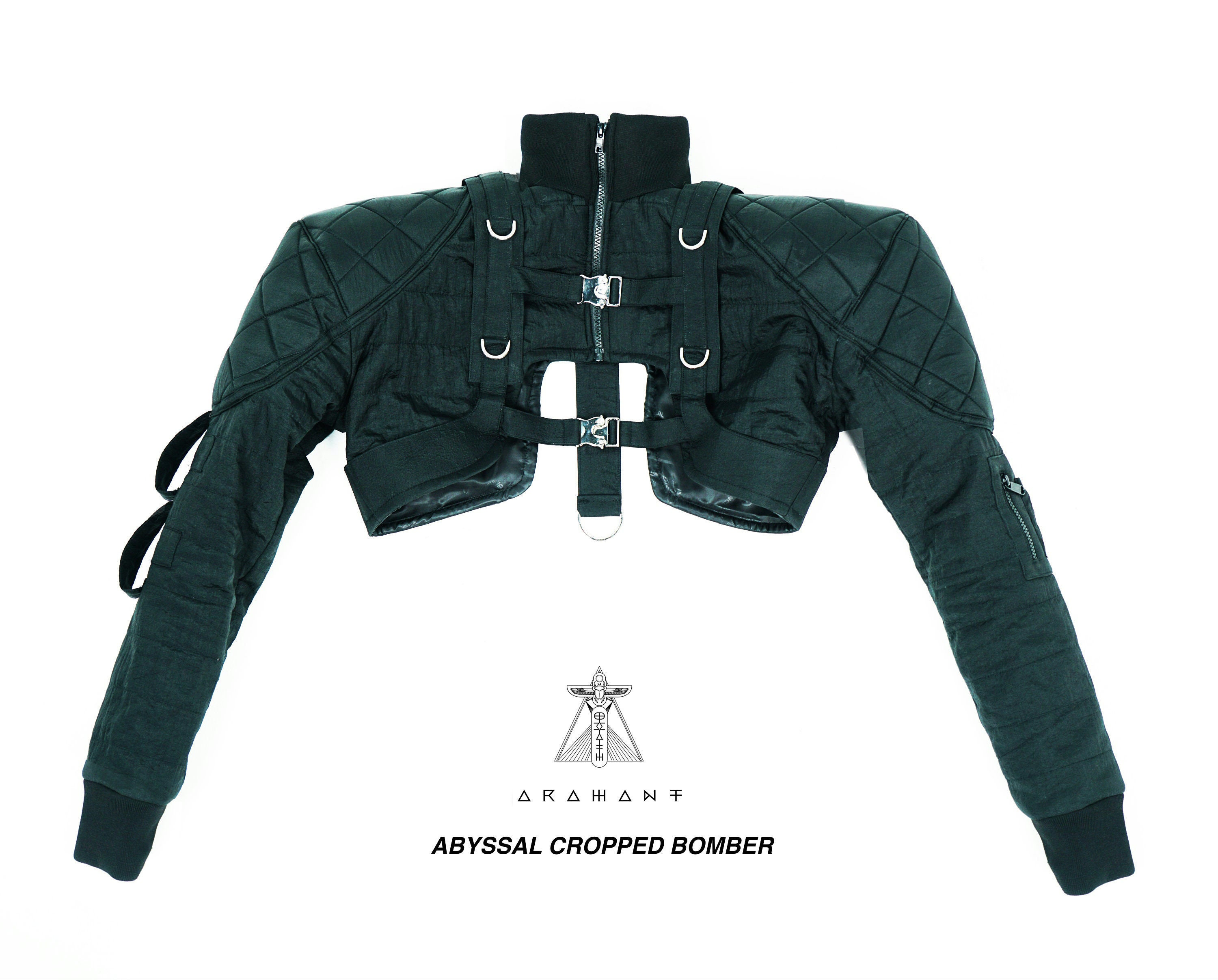 Cropped Jacket - Short Jacket - Shoulder Pads - Tech Wear Cropped Jacket - Short Jacket - Shoulder Pads - Tech Wear