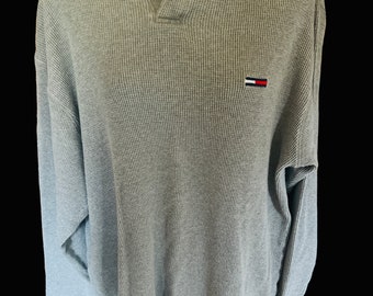 Tommy Hilfiger Gray  Ribbed Shirt Sz Large
