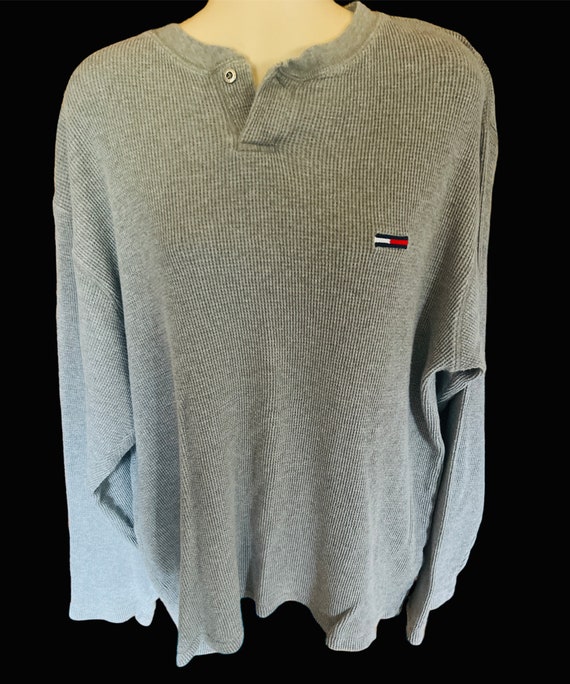 Tommy Hilfiger Gray  Ribbed Shirt Sz Large