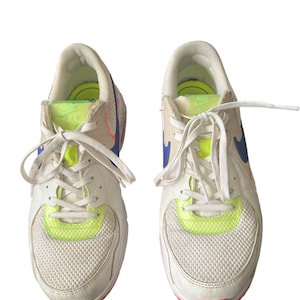 white and lime green nikes