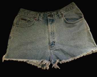 Calvin Klein Jean Shorts High Waist Faded Denim Cutoff Size 11 -2010