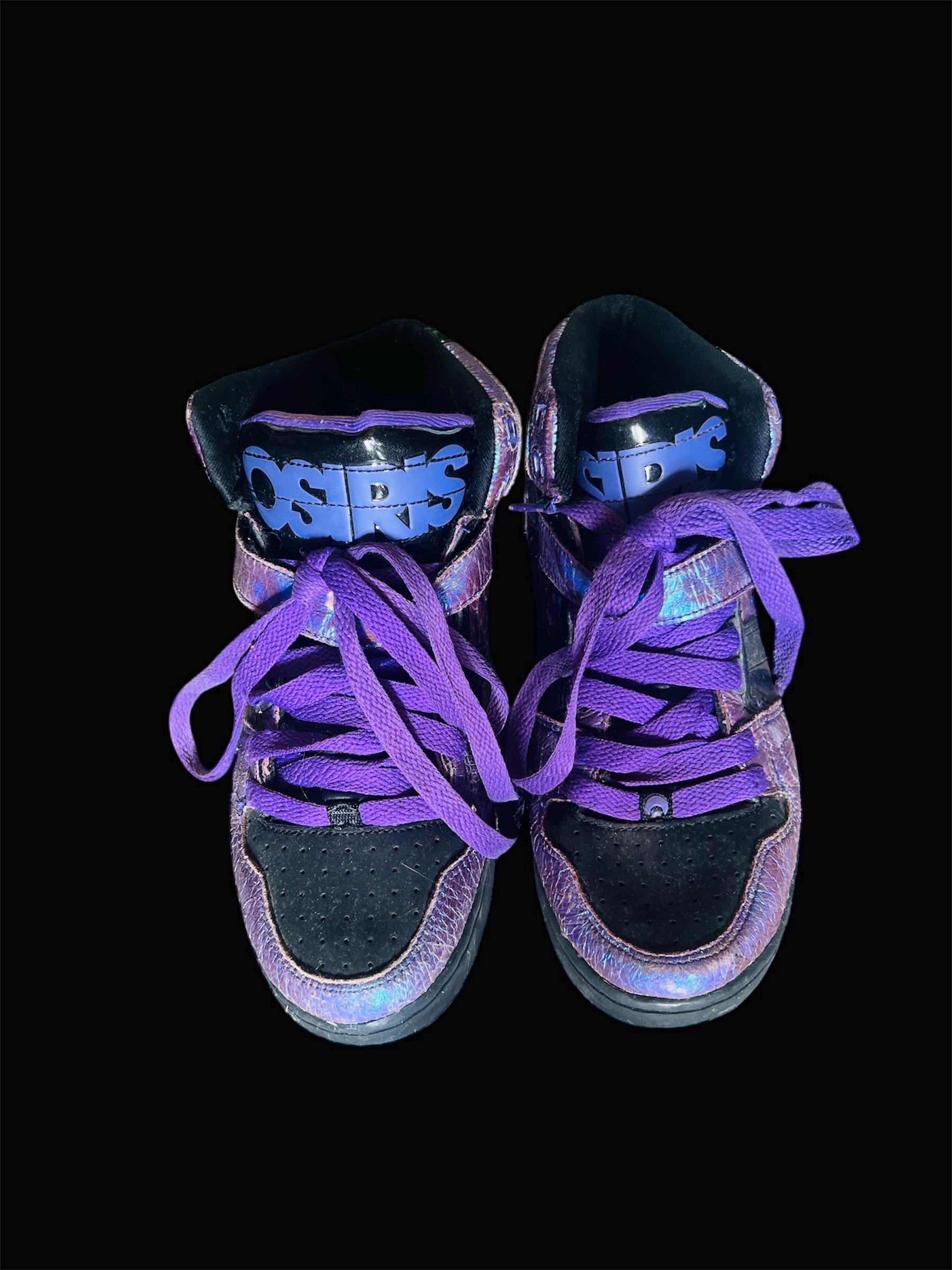 Osiris NYC  Purple Skateboard Shoes NEW York Style Plush Purple Sneakers Skate Purple Laces Vintage 2K Sz 7 women~
