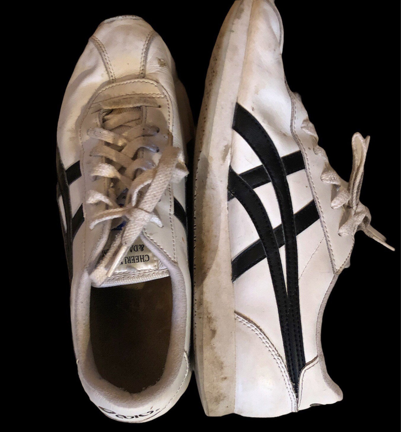 Vintage 90s asics cheerleader danzteam white leather sneakers | Etsy